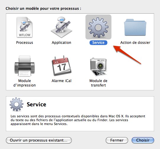 Automator  fenetre 1