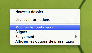 Dans le Finder Changer le fond d écran