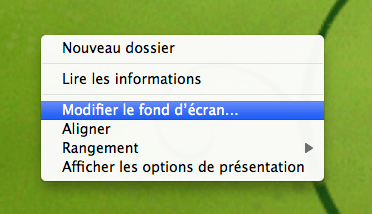 Dans le Finder Changer le fond d écran